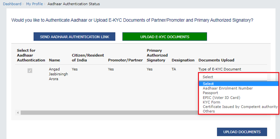 e-KYC Authenticated