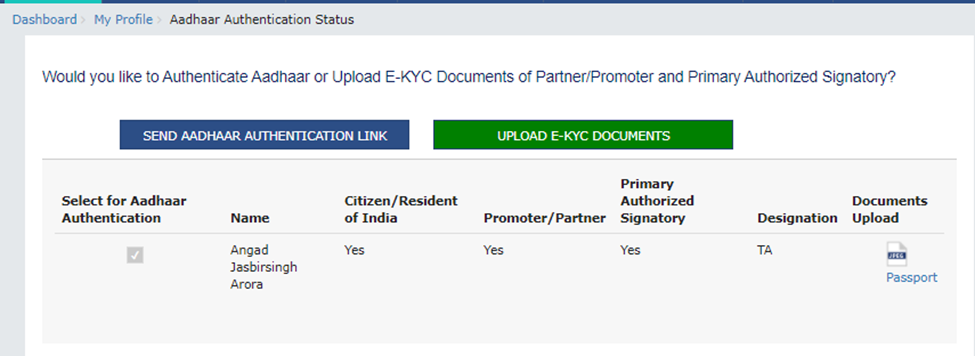 Upload e-KYC Documents