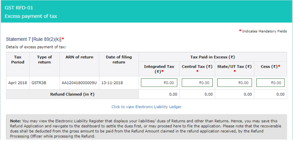 tax paid through GSTR-3B