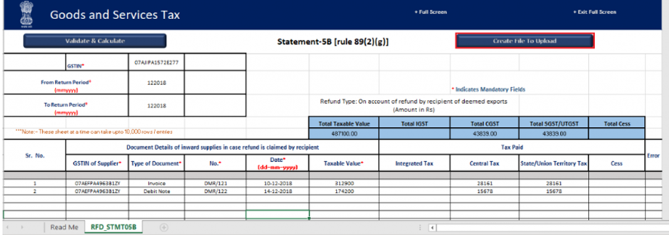 Refund by the recipient of deemed exports