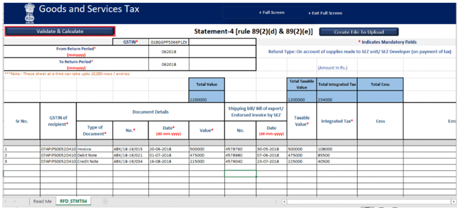 Tax paid on supplies made to SEZ unit