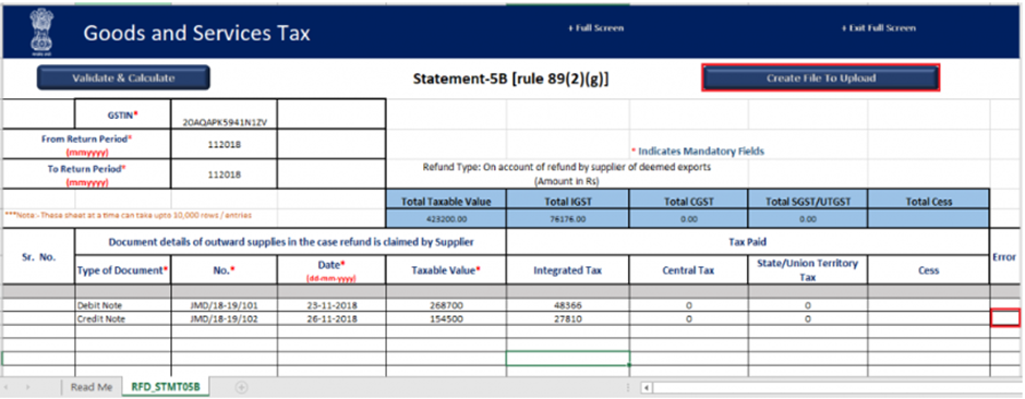 Refund by the supplier of deemed exports