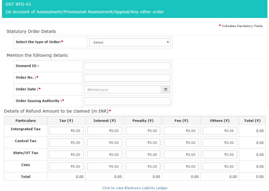 account of assessment or provisional assessment