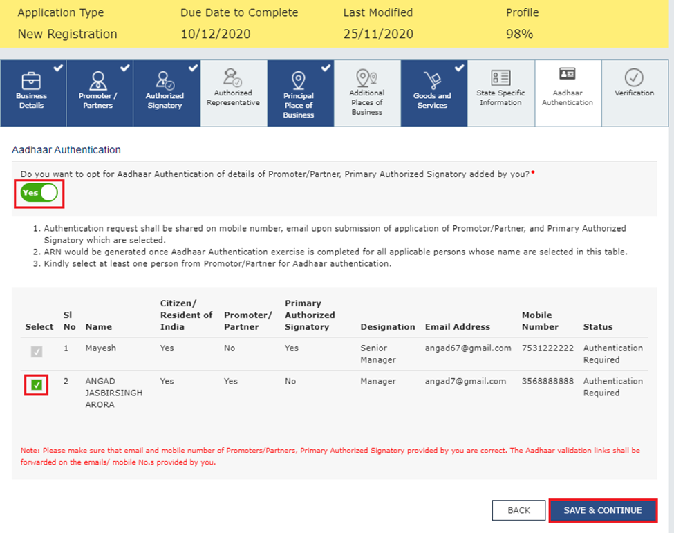 Aadhaar authentication